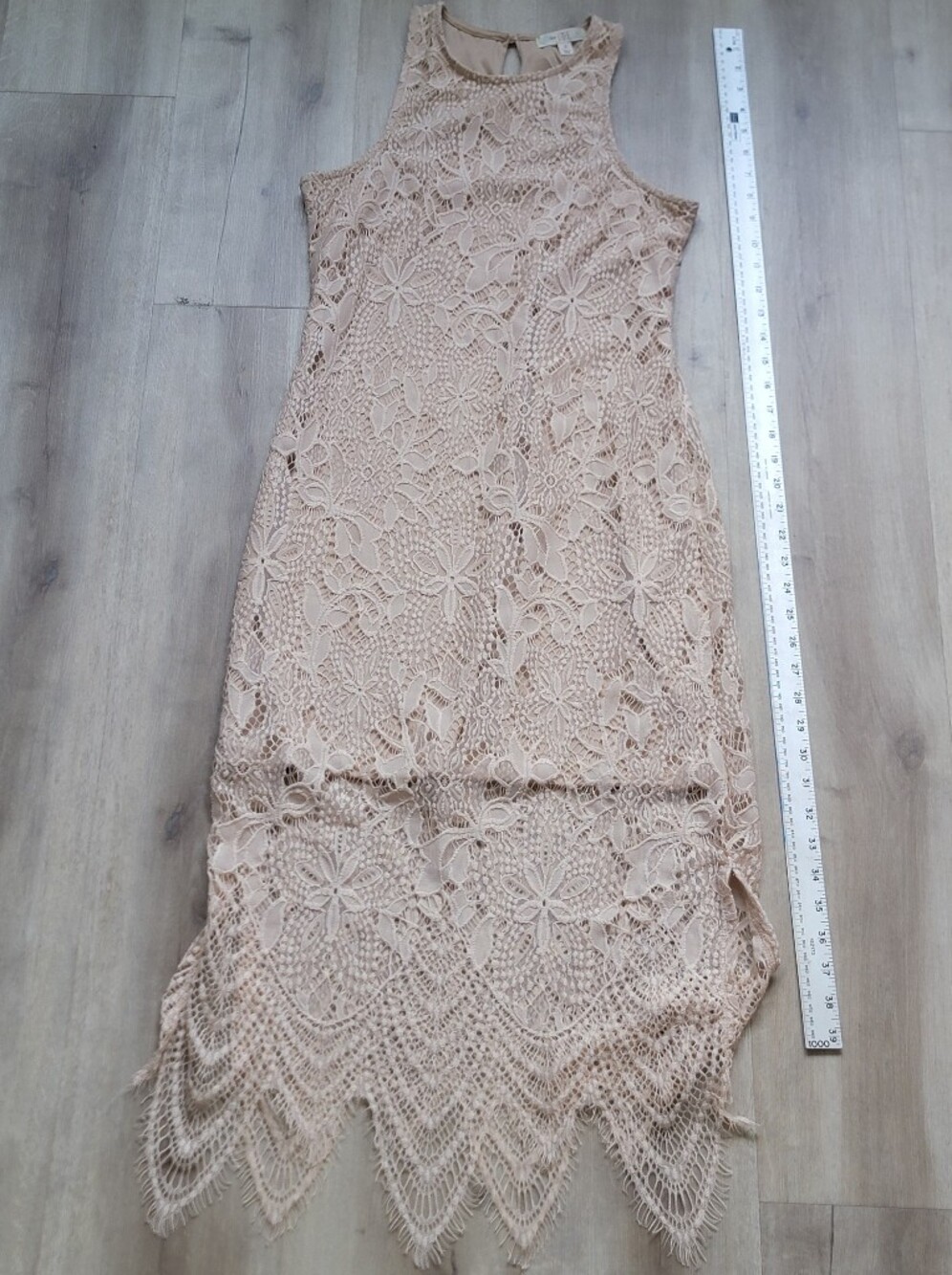 Love, Fire Cream Floral Lace Halter High-Low